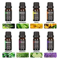 anmas rucci PURE Essential Oils Set for Aromatherapy and Diffuser -Natural Therapeutic Grade Tee Tree,Lemongrass,Lemon,Sweet Orange,Peppermint, Rosemary, Bergamont, Lavender (1set, 8 scents)