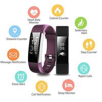 Lattie Fitness Tracker with Heart Rate Monitor, Smart Watch Activity Tracker Pedometer Sports Bracelet with Sleep Monitor Step Calorie Counter Wristband for Android and iOS Smartphone (Blue)