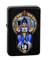 Hat Shark Prince Anime Fighting Powerful Men Cartoon Parody Design Vector KGM Thunderbird Vintage Lighter - Black Matte