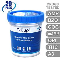 MiCare [20pk] - 6-Panel Multi Drug Test Cup (AMP/BZO/COC/mAMP/OPI/THC with A3) #MI-TDOA-264A3