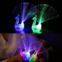 Gladle Peacock Finger LED Light Ring for Parties Cheering Novelty Toys Gift