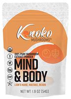 100% Pure Mushroom Extract Powder Blend Kinoko Mushrooms - Mind & Body 54g Supplement 30 Servings Lion's Mane Maitake Reishi USDA Organic Kosher Lab Tested - Try in Coffee Tea Smoothies