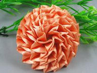 18pcs High-Grade Ribbon Roses Applique/Craft/DIY of Pick Color (Han Powder)