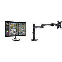 Sceptre 25" 165Hz 144Hz 1ms Gaming LED Monitor 2X HDMI 1x DP(DisplayPort), Metal Black 2019 (E258B-1658A) with AmazonBasics Single PC Monitor Stand - Modular Arm Mount, Aluminum Bundle