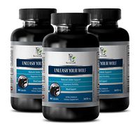 Testosterone Booster Increases Energy - Unleash Your Wolf - Extra Strength - maca and Ginseng - 3 Bottles (180 Capsules)