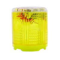 Aolyty Solar Strobe Warning Light Strong Magnetic Base Flashing Super Bright 360 Degree Wireless Automatically Turn On Waterproof for Construction Traffic Factory (Yellow)