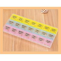 Small 7 Day Travel Pill Box for Pills, Vitamins - Vishm 21 Compartments Pill Organizer Box,Medicine Remainder with Snap Lids