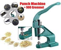 Grommet Machine Hand Press Kit Heavy Duty Manual Punch Machine + 900 Grommet Eyelet Kit Grommet Tool 3 Dies Set (#0#2#4-6/10/12mm) for Curtains Scrapbooking Flags Belts Bags Shoes