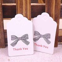 OBELLA BOUTIQUE 100 pcs Scalloped Kraft Paper Card/new style Tag/Wedding Favour Gift Tag Price Label with gift and part tags 5x3 cm