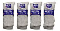 Diabetic Socks Crew Socks 3, 6,9 or 12-Pack Physicians Approved Crew Diabetic Socks Cotton by Sole Trendz (12 Pairs of Gray, 10 to 13 Men Size)