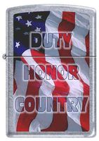 American Flag Duty Honor Country Patriotic Zippo Lighter