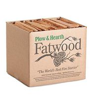 Plow & Hearth Boxed Fatwood Fire Starter All Natural Organic Resin Rich Eco Friendly Kindling Sticks for Wood Stoves Fireplaces Campfires Fire Pits Burns Quickly and Easily Safe Non Toxic (25 LB)