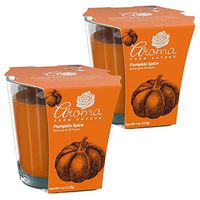 Aroma From Nature Pumpkin Spice 4 oz AireCare Scented Candle - 2 Pack - Aromatherapy Candles - Home Fragrance - Apothecary Glass With Single Wick