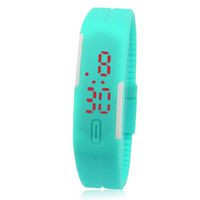 Teresamoon New Ultra Thin Silicone Digital Sports Watch (Gray) (Green)