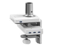 HumanScale M2 M/Connect Retrofit USB 3.0 Dual-Video Docking Station Clamp Mount Aluminum White