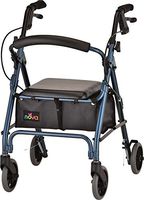 NOVA GetGo Petite Rollator Walker (Petite & Narrow Size), Rolling Walker for Height 4’10” - 5”4”, Seat Height is 18.5”, Ultra Lightweight - Only 13 lbs with More Narrow Frame, Color Blue