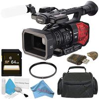 Panasonic AG-DVX200 4K Camcorder with Four Thirds Sensor and Integrated Zoom Lens + 64GB SDXC Card + 72mm UV Filter + Card Reader + Fibercloth + Carrying Case + Deluxe Cleaning Kit Bundle