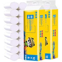 Kuhxz Toilet Paper 18 Roll Enviro Friendly Recycled Tissue Roll Paper 4 Layers Premium Paper Towels Household Toilet Paper Soft Skin-Friendly Coreless Towels Toilet Paper