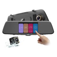 autowit Backup Camera 5.0" IPS Mirror Dash Cam Dual Dashboard Camera Recorder with Touch Screen 1080P Front and Rear Dual Lens, G Sensor, Reverse Monitor, Loop Recording, Waterproof Reversing Camera