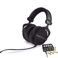 beyerdynamic DT 990 PRO 250 ohm Studio Headphones (Ninja Black, Limited Edition) with 4-Channel Headphone Amplifier