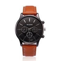 Fxbar,Retro Design Mens Automatic Watch Luxury Analog Wrist Watch Leather Strap Chronograph Watch(Brown)