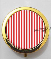 BlackKey Candy Stripe Print 3-Compartment Decorative Pocket Gift Box Case Organizer for Pill, Color 2 -789