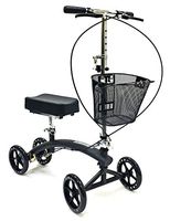 BodyMed Folding Knee Scooter with Dual Braking System and Basket - - Great Alternative to Crutches - Broken Leg Walker - Steerable Mobility Device for Foot Or Ankle Injury