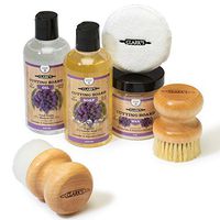 CLARK'S Complete Cutting Board Care Kit | Cutting Board Oil (12oz) - Soap (12oz) - Finish Wax (6oz) - Applicator - Scrub Brush - Finishing Pad | Lavender & Rosemary