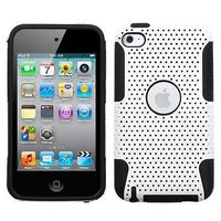 Snap-On Protector Hard Case for Apple iPod Touch 4th Generation / 4th Gen - White/Black Hybrid Design
