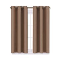 NICETOWN Blackout Window Curtains and Drapes for Kitchen, Window Treatment Thermal Insulated Solid Grommet Blackout Drapery Panels (Set of 2 Panels, 29 by 45 Inch, Cappuccino)