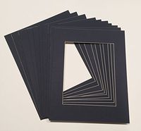 Poster Palooza 25 Pack - Navy Blue 5x7 Photo Mat Board with 4x6 Beveled Opening - Fits 5x7 Frame