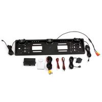 Walmeck European License Plate Frame Backup Camera 8 LED Rear View Camera with Reversing Radar System Parking Sensor