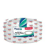 [200 Count] Plasti Plus Disposable Plastic White 6 Inch Dessert Plates, Great For Weddings, Home, Office, School, Party, Picnics, Restaurant, Take-out Fast Food, Outdoor Events, Or Every Day Use,