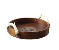 AXZHYX Bowl American Creative Round Tea Tray Home Dining Dish Snack Tray Hotel Wooden Cup Tray Fruit Plate with Lid Dried Fruit Plate Hotel Tableware Home Noodles Boiled Fish Soup Bowl