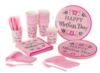 Happy Mother's Day Party Dinnerware Set (Serves 24, 144 Pieces)