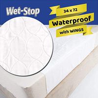 Wetstop mattress pad protector with wings (34x72) bed wetting, incontinence cover, toddler