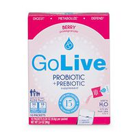 GoLive Probiotics for Women, Men and Kids - Prebiotics and Probiotics for Gut & Digestive Health - Clinically Tested Formula Proven, Recommended by Doctors and Dietitians (Berry Pomegranate, 10 Count)