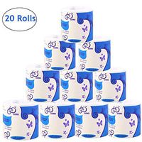 20 Rolls Toilet Paper Soft Skin-Friendly 3-Ply Toilet Paper Home Kitchen Bath Tissue Paper for Commercial Household (20 Rolls White)