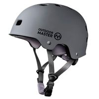 OutdoorMaster Skateboard Helmet - ASTM & CPSC Certified Lightweight Skate with Removable Lining - 12 Vents Ventilation System - for Kids, Youth & Adults - S - Grey