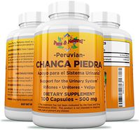 Chanca Piedra 100 Count - 1000mg Peruvian Raw Material Pure Stone Breaker - 2 Capsules Per Serving kidney stones crusher