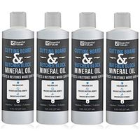 Essential Values (4 Pack) Cutting Board & Butcher Block Mineral Oil (8 fl oz) – Perfect for Protecting & Restoring Wood Surfaces, Compatible with All Wood Types & Food Grade Safe, Proudly Made in USA
