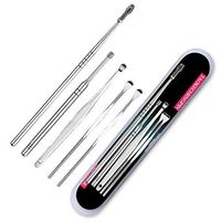 5 Pcs Ear Pick, Earwax Removal Tool for Men Women and Kids, Stainless Steel Ear Curette with Storage Box