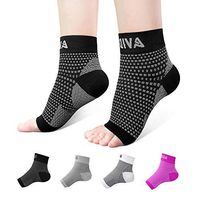 AVIDDA Ankle Brace for Men Women Pair Plantar Fasciitis Socks with Arch Support Compression Ankle Support Foot Sleeve for Achilles Tendon Support Swelling Eases Heel Pain Relief Black X-Large