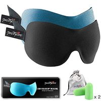 PrettyCare Sleep Mask 2 Pack,Eye Mask for Sleeping - 3D Contoured Sleeping Mask 100% Blackout - Blindfold Airplane with Ear Plugs, Night Masks with Travel Bag