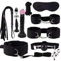 BATEER 11PCS/Set Multi-Type Six-Toys Amal Plug Handscuff Bondage Gear Set for Adult Games