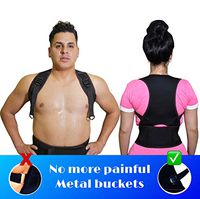 Back Brace Posture Corrector (Neoprene) Clavicle, Lower Lumbar Support Promotes Proper Alignment, Reduces Slouching | Breathable Orthopedic Support | Unisex (Black, L/XL)
