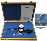 Harpenden Skinfold Caliper with Calibration Dowel, Wood Case, and Instruction Manual with Charts to Measure and Calculate Body Fat Percentage - 0.2 mm Accuracy, Scientific