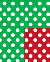 Christmas Polka Dot Reversible Gift Wrap Flat 24" X 6'