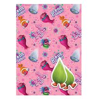 Trolls 2 Sheets Of Gift Wrap And 2 Gift Tags