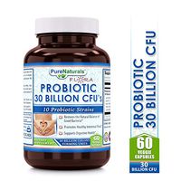Pure Naturals Probiotic 30 Billion with 10 Best Probiotics Strains Including Acidophilus, plantarum, etc. *Supports Digestive & Immune Health *60 Veggie Capsules 